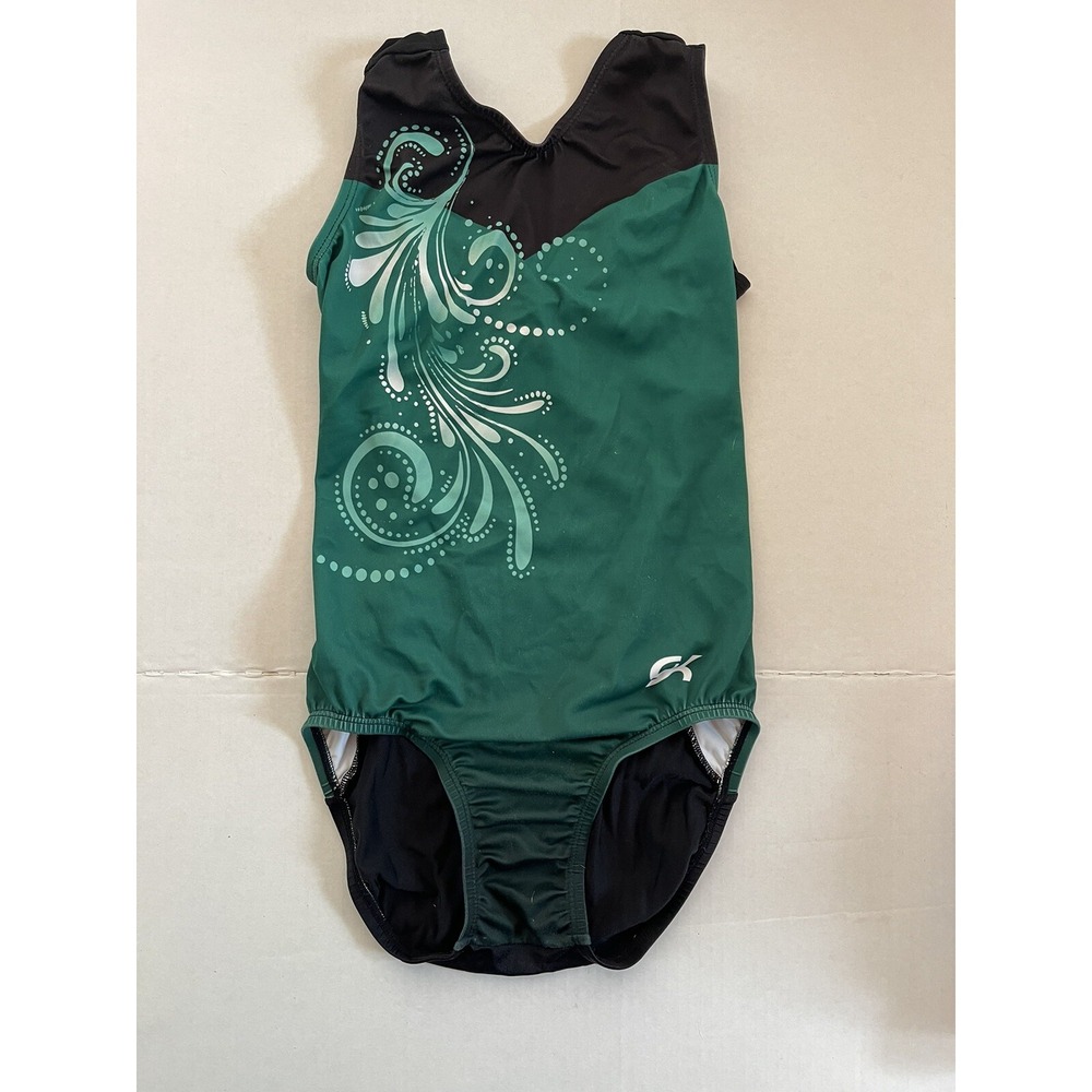 GK Elite LEOTARD Gymnastics Green St Patrick Tag Removed
